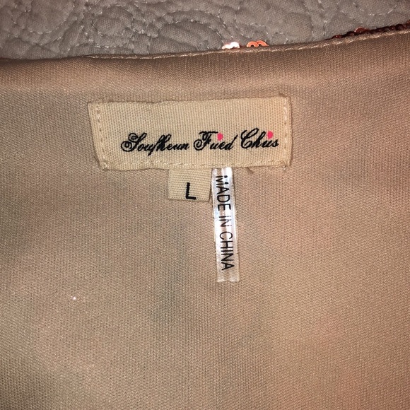 Rose Gold Catching Compliments Large Sequin Beige Dress Fair Concert Dress Boho - Picture 2 of 4